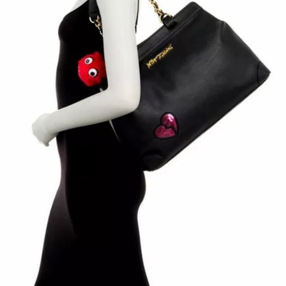 BETSEY JOHNSON Pom Patches Bag Charm Shoulder Bag - Picture 2 of 10